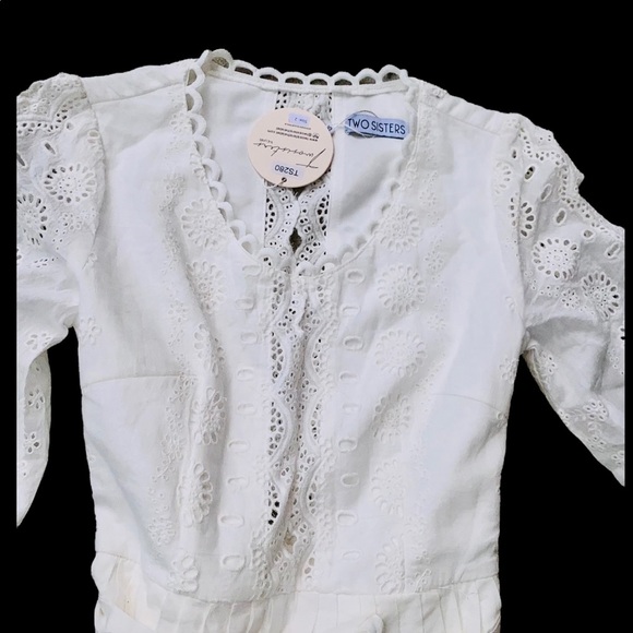 NWT Two Sisters The Label White Eyelet Dress Sz 2 - Picture 4 of 5
